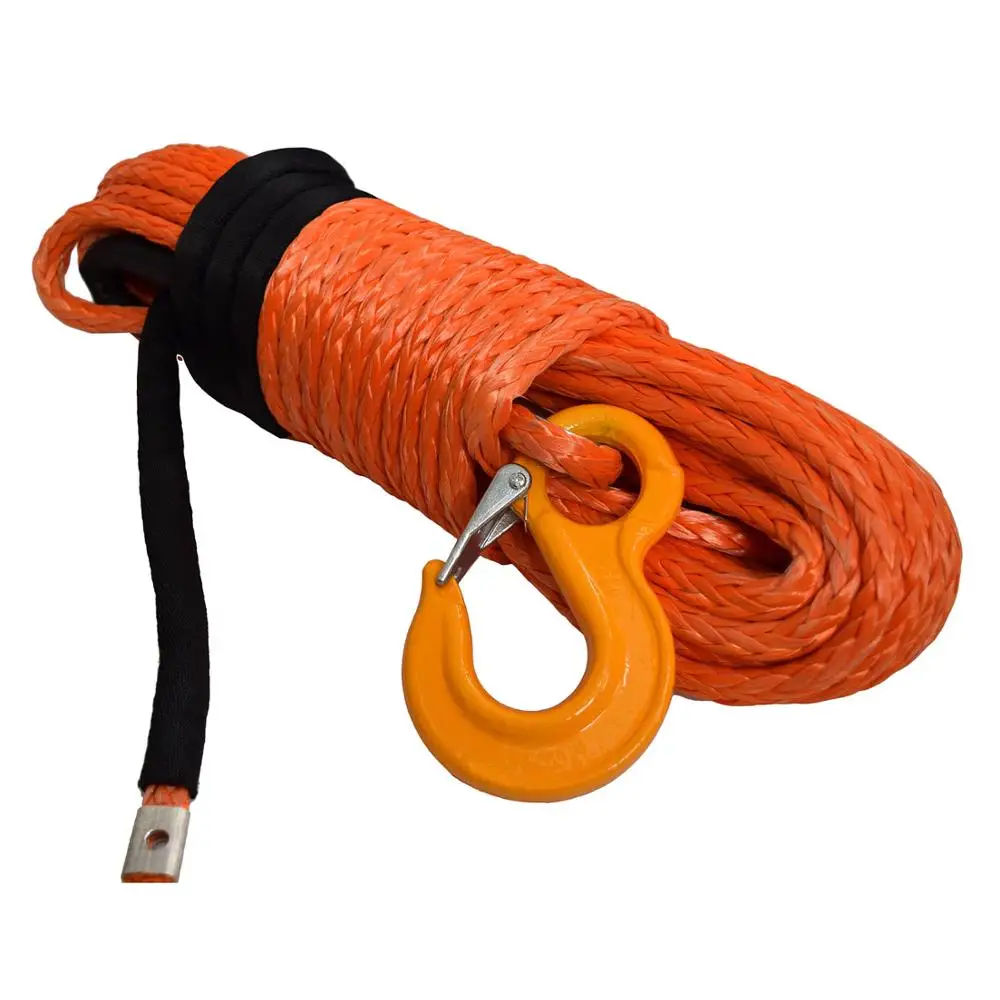 Monster4WD 100 ft 1/2 inch Long Winch Rope Winch Cable Rope With Hook And Lug