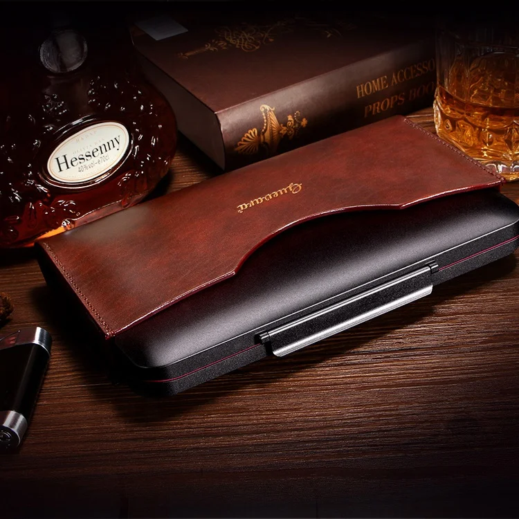 
Portable Custom Logo Aluminum Travel Cabinet Cigar Humidor Box Case 