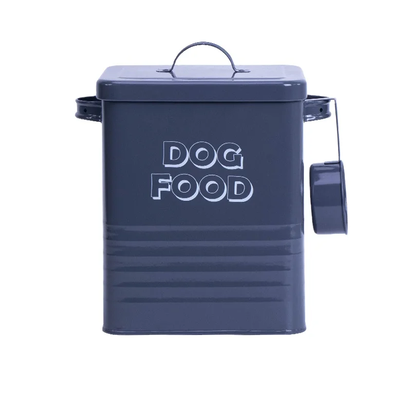 Sheet Metal Pet Food Storage Bucket Sealed Moisture-proof Cat Food Dog Dog Food Containers Air Tight Manufacturer Nordic Iron 3L