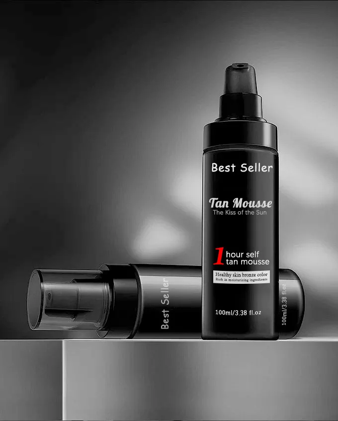 Customized Sun Kiss Vegetarian 1-Hour Quick Bronze Mousse 100ml Dark Gloss Self Tanning Lotion