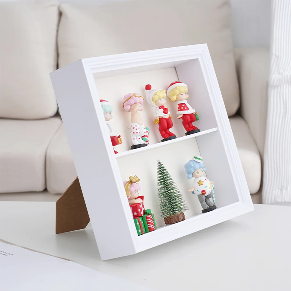 Wholesale wooden shadow box frame toy figurine collection display box
