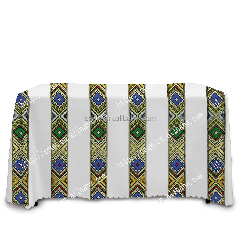 Custom Eritrean Ethiopian Tablecloth Cover Rectangular Clothes Waterproof Oilcloth on the Table for Dining Coffee  ceremony