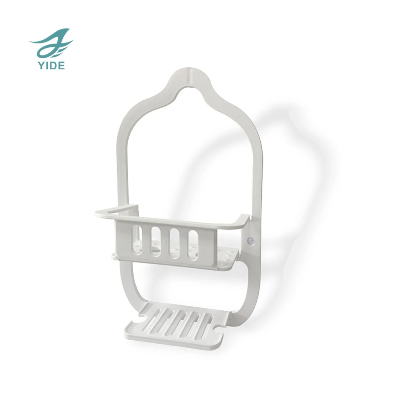 YIDE Plastic 1 Tier Hanging Shower Head Basket Rack Organizer Corner Shampoo No Drilling Bathroom Shelf Shower Caddy