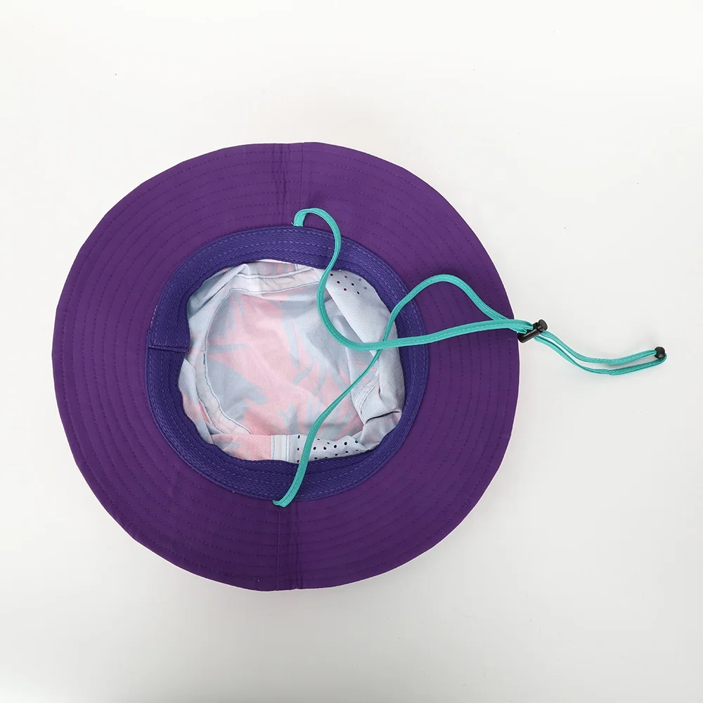 Oem Custom High Quality Printed Logo Laser Cut Bucket Hat With String,Mens Fisherman Wide Brim Rope Safari Cap