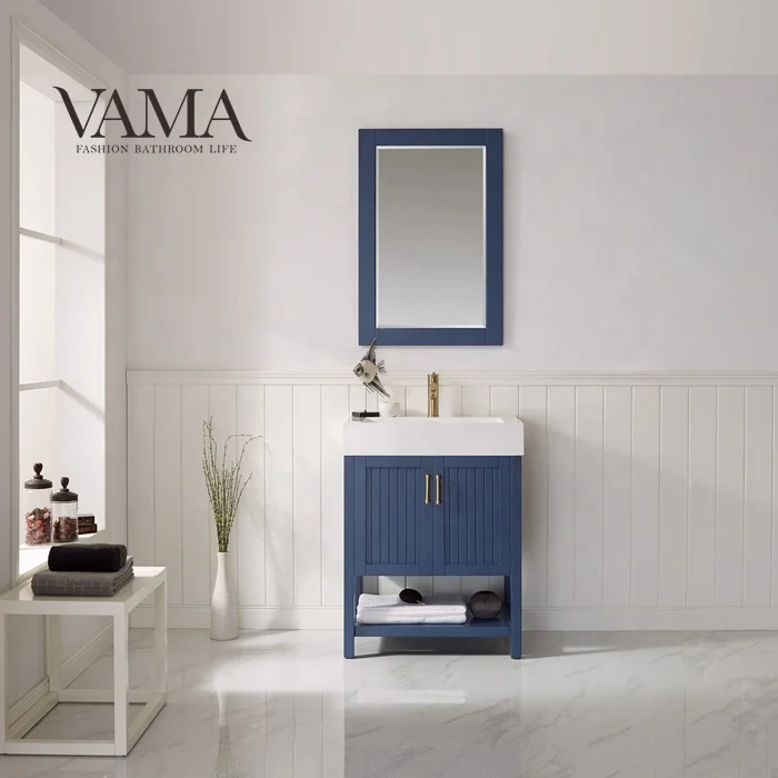 VAMA 30 дюймов W x 18 дюймов D американская дешевая Кленовая деревянная тарелка для ванной комнаты с белой фарфоровой раковиной