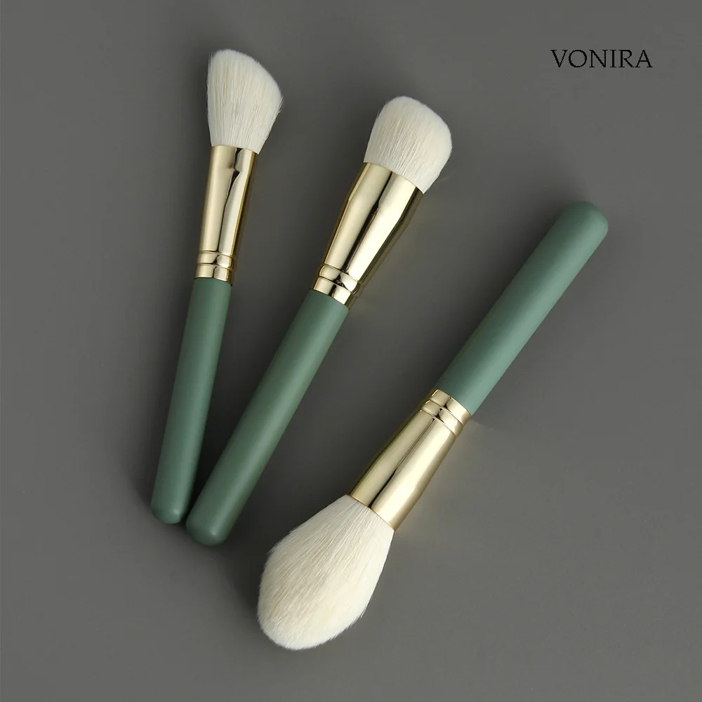 Vonira Fashion 9pcs Matcha Green Makeup Brushes Set Blending Powder Eye Face Brush Makeup Tool Kit OEM ODM Brochas De Maquillaje