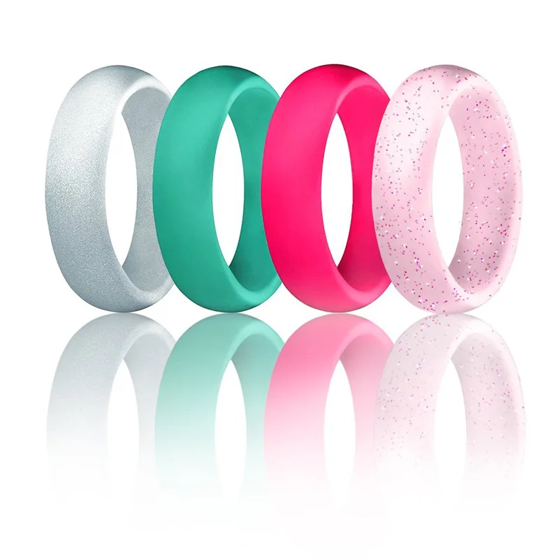 Recommend Shine Silicone Full Finger Rings Baby Personalized Silicone Wedding Rings Silicon Wedding Band Ring