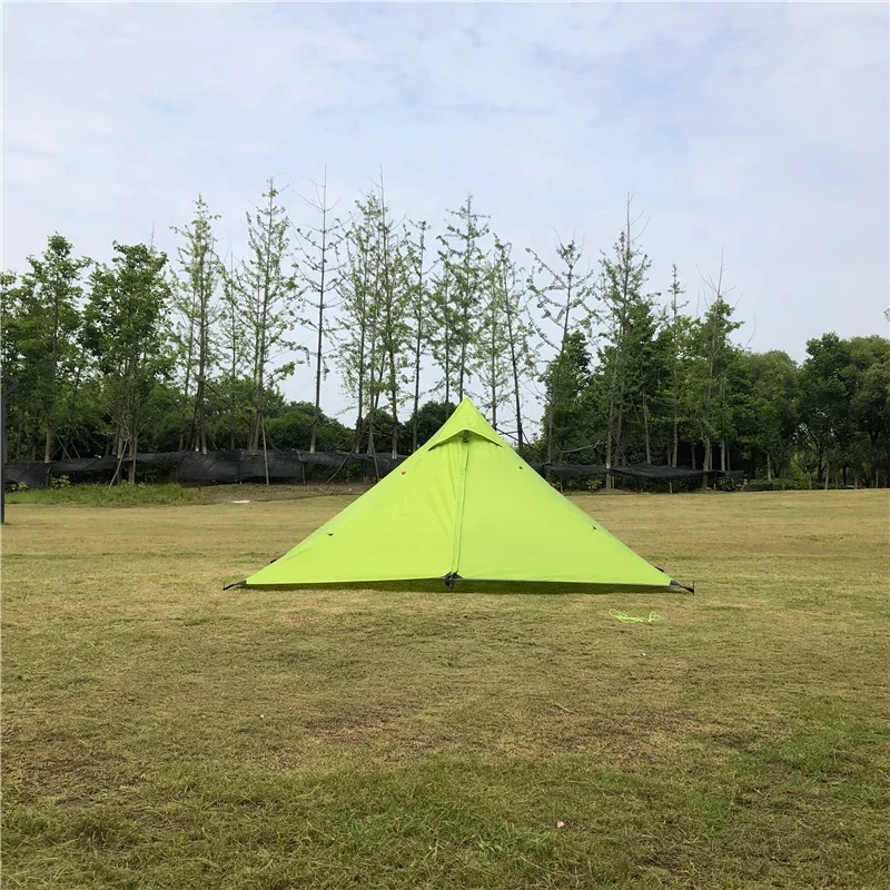  Сверхлегкий 2 человек пеший Туризм палатки пирамида из двух туриста палатка темно-зеленый бесштоковый двойной слой