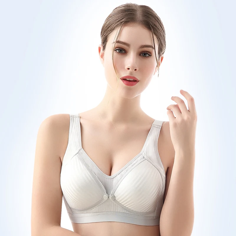 Cotton breathable pregnant woman underwear front unbuttoned large lactation bra vest sleek new adjustable shape gather without t