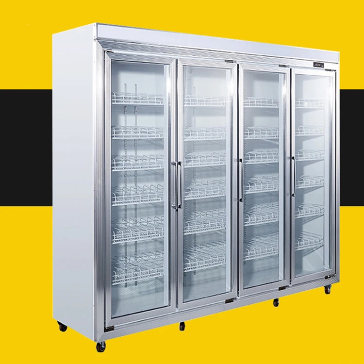 Supermarket Refrigerator Refrigerator Commercial 1450L Slim Upright Supermarket Cooler Cold Drink Display