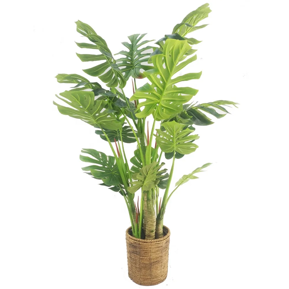 Artificial Tropical Plants  Tropical Jungle Turtle Leaf Bonsai Monstera Deliciosa