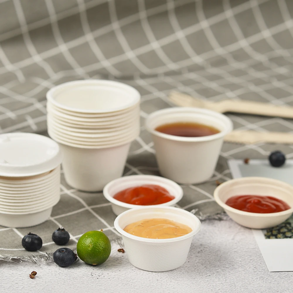 Top Bagasse Eco-friendly Biodegradable Disposable 2oz Cup Sauce cup