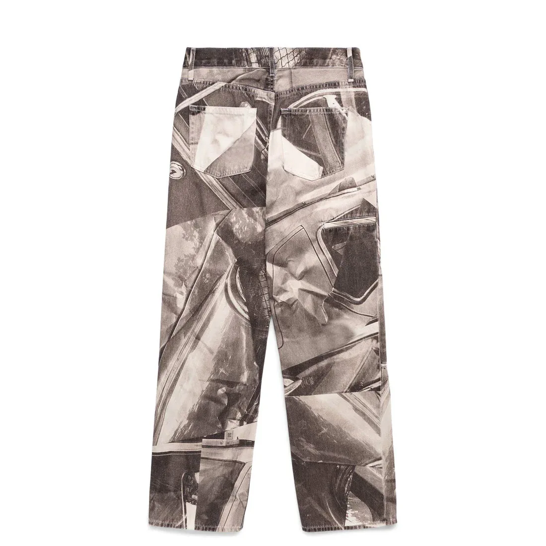 Mens Printed Carpenter Jeans Denims Wide-leg Relaxed Fit  Customize Lgog Pattern  Pockets