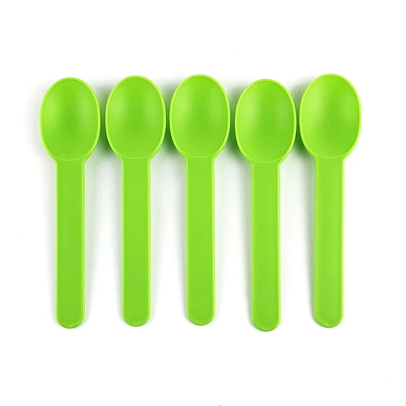 EcoNewLeaf Colorful  Biodegradable Yogurt Spoon Corn Starch Cutlery Disposable Ice Cream Spoons