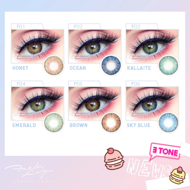 Freshlady 14.5mm contact lens colored 3 tone color contact lenses