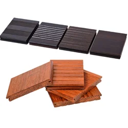 Outdoor Flooring High Density Groove Strand Woven Natural Solid Bamboo Decking Outdoor Carbonized Park Floor Deck in China