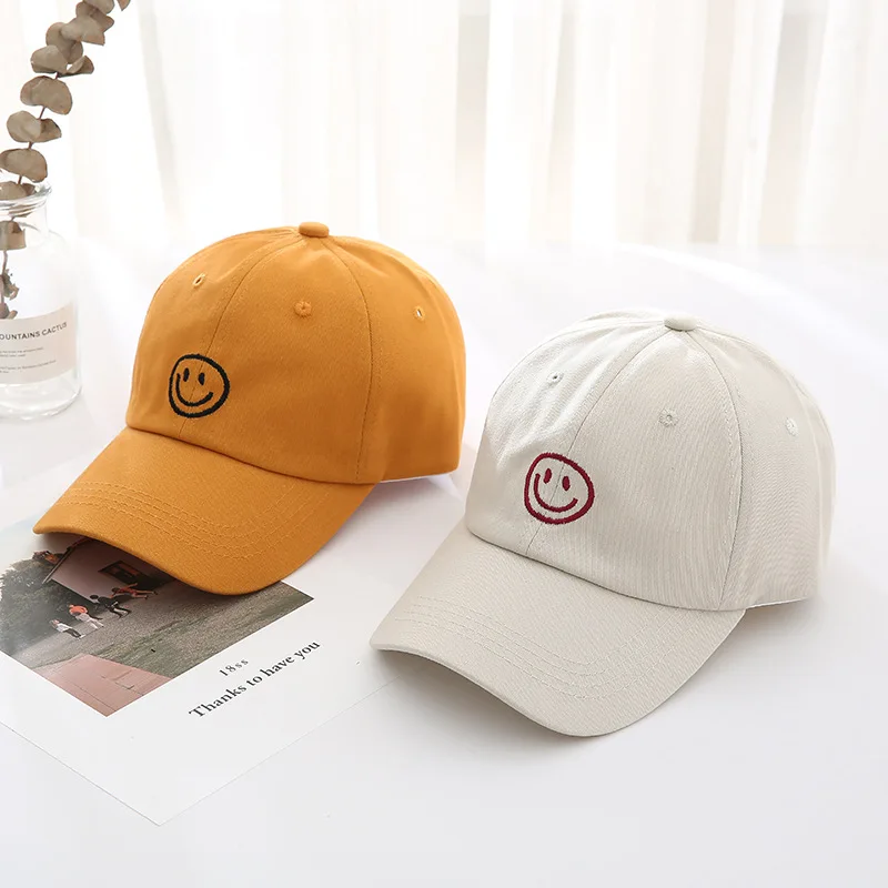 Wholesale Solid Color Trucker Hat Custom Embroidery Logo 6 Panel Baseball Caps gorras Classic Smile Sports Caps