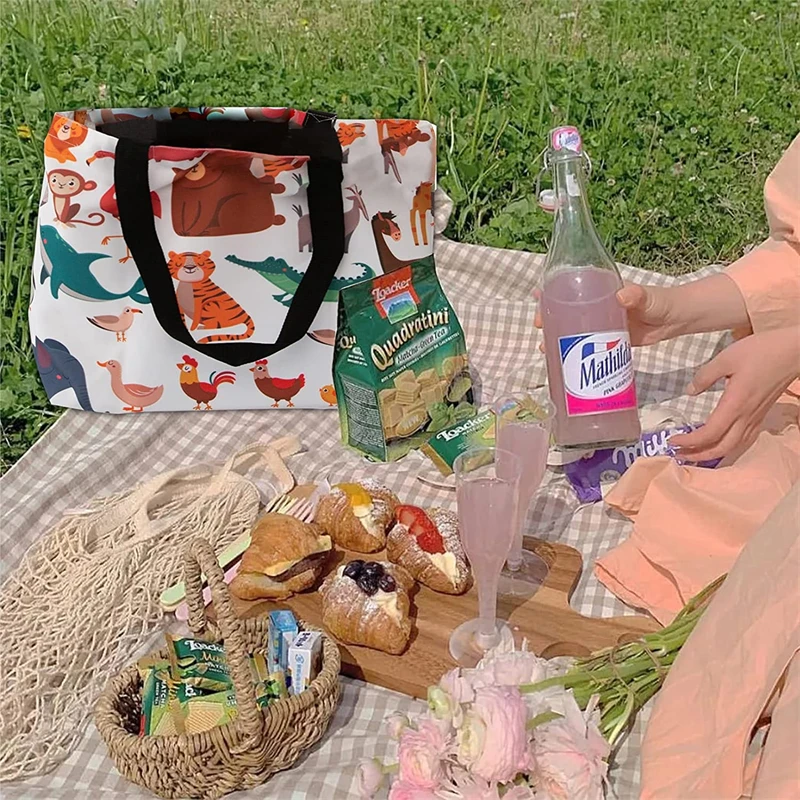 Wholesale Customizable Tote Canvas Bags Travel Shopping Beach Shoulder Bags Various Patterns Available