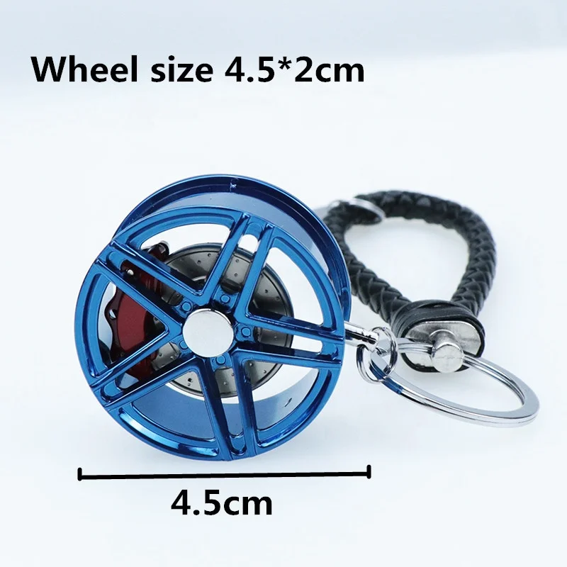 
45mmHigh quality car wheel keychain rearview mirror hanging 6 color modified wheel car keychain modified car accessories 