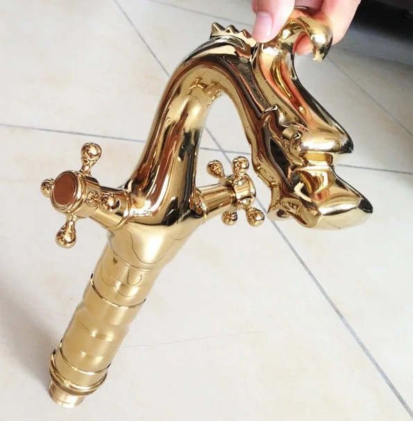 Gold Plated Fancy Taps Dragon Faucet