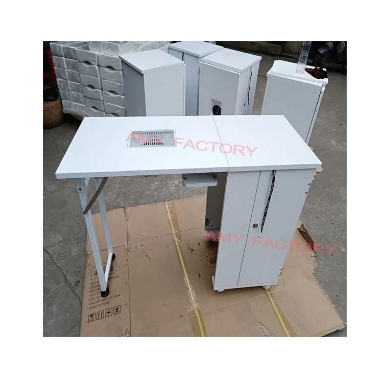 Professional Nail Desk Simple Design White Manicure Table with Dust Collector