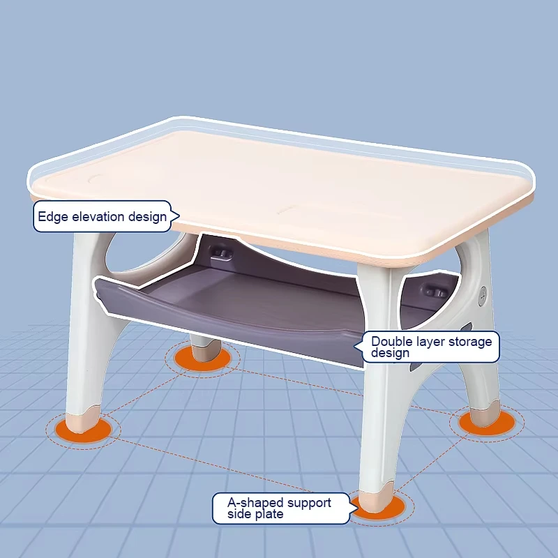 Plastic Activity Table School Home Kids Furniture Kids Study Desk Table Chair Furniture Set for Kids