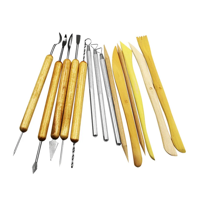 Горячая Распродажа 14 шт. деревянный Металл Керамика Скульптура литья Резьба Профессиональные глины набор инструментов нож DIY ремесло