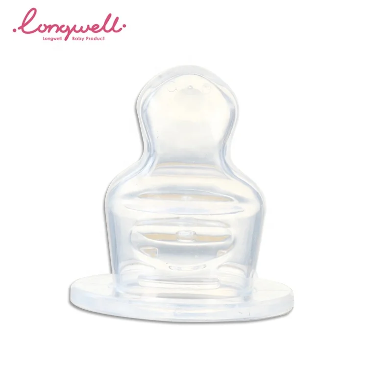 Ningbo Longwell Standard Round Small Slow Flow Feed Glass Bottles BPA Free Natural Teat Custom Liquid Silicone Teat Baby Nipple