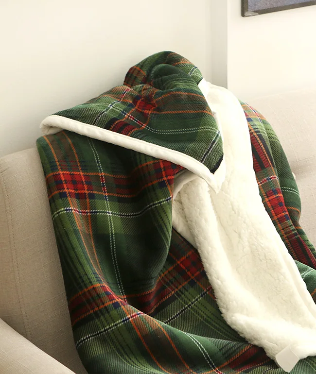 2019 New Export Nordic double sherpa fleece blanket thickened warm winter flannel blanket sofa blanket