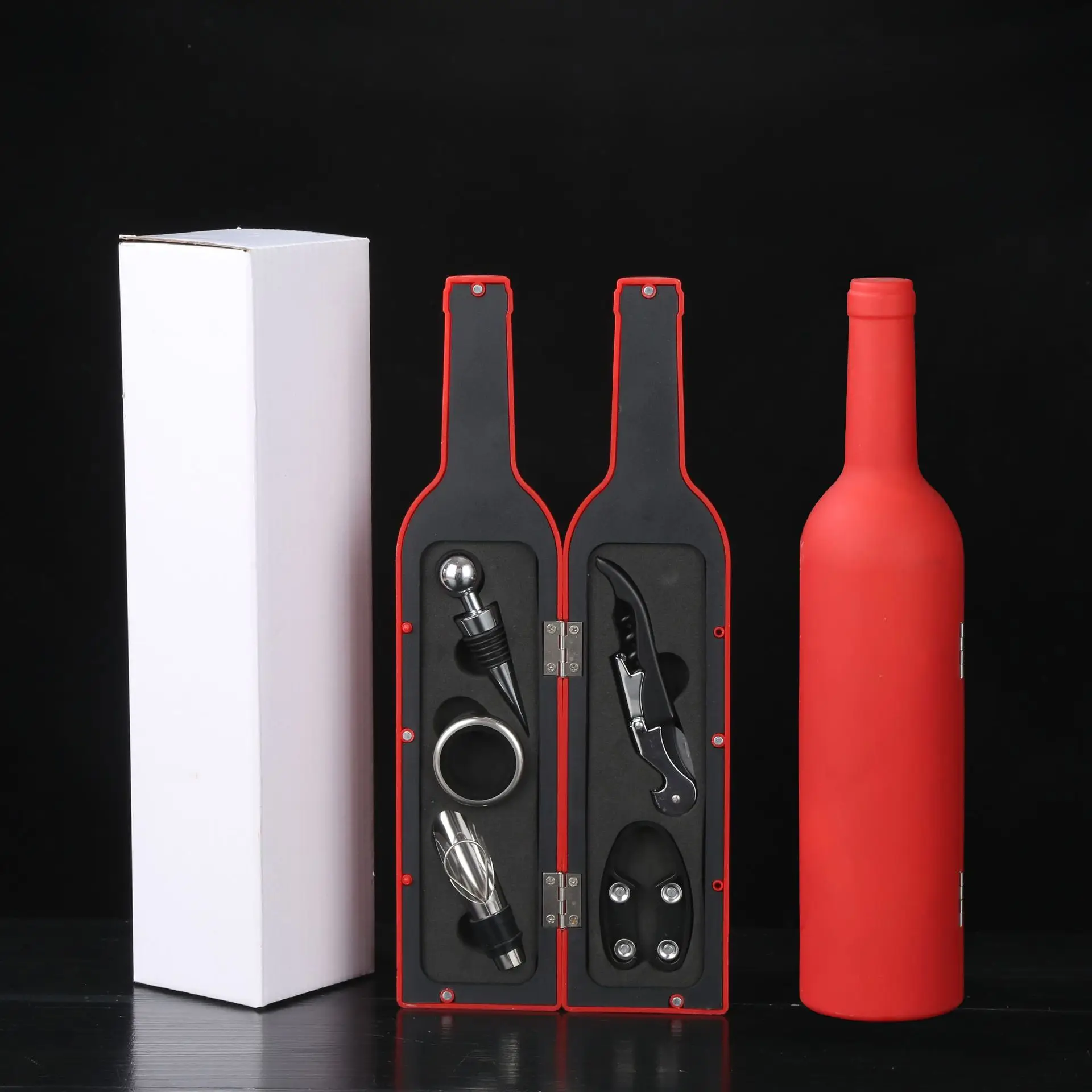 Wine Bottle Accessory Kit Corkscrew Opener Wine Bottle Shape Tools Gift Set And Wine Bottle Accessoris Gift Set