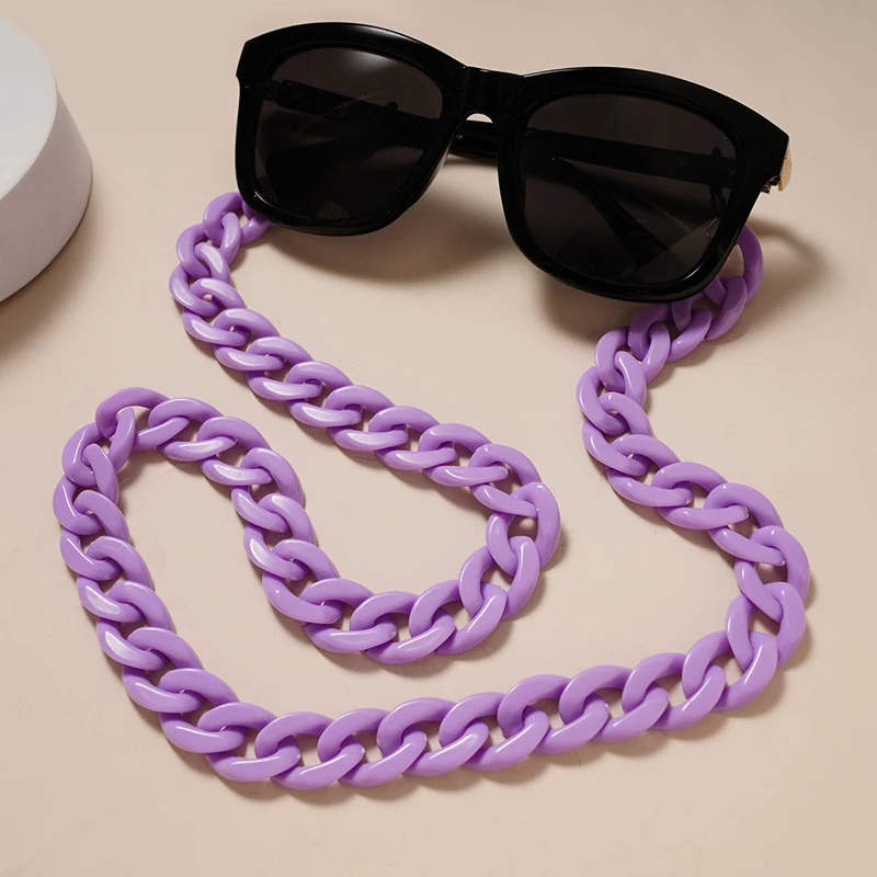Custom Resin Eyewear Strap Necklace Manufacturer Spectacle Chain Amber Color Chain For Sunglasses Phone Acrylic Glasses Chain