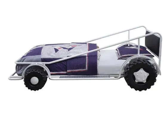 Child single bed boys metal car beds kids bedroom furniture racing car beds