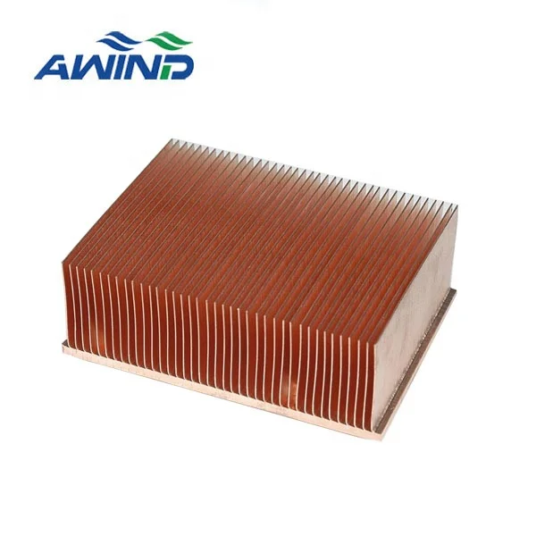 High Power Skiving type vero 29 Stacked Fin Heatsink Customized Skive Fin Copper Heat Sink 20x20x15