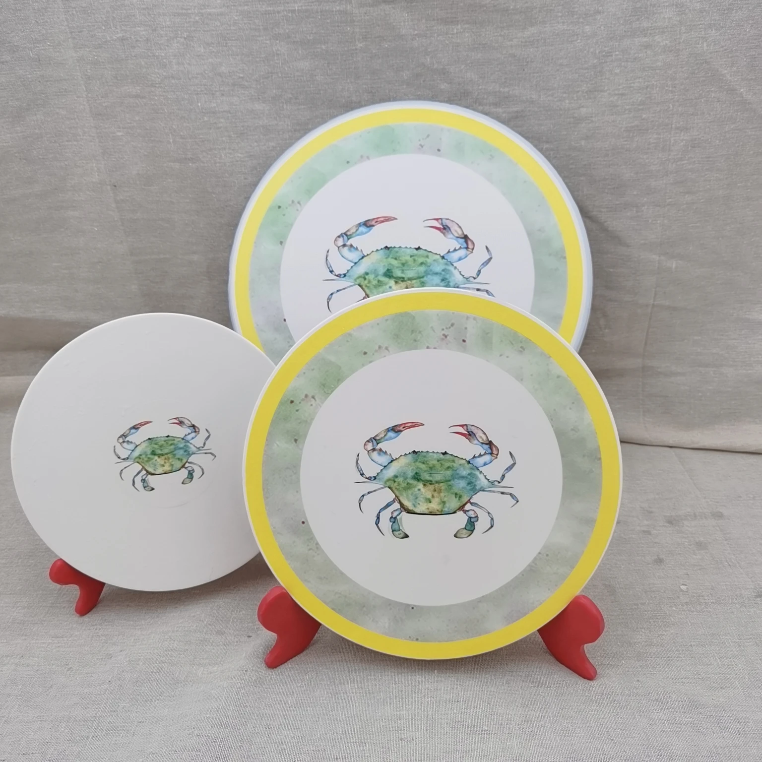 2022 New CRAB Design Melamine Plate Sets Rack With Customized Table Decor Art Framework For Decoration Plate