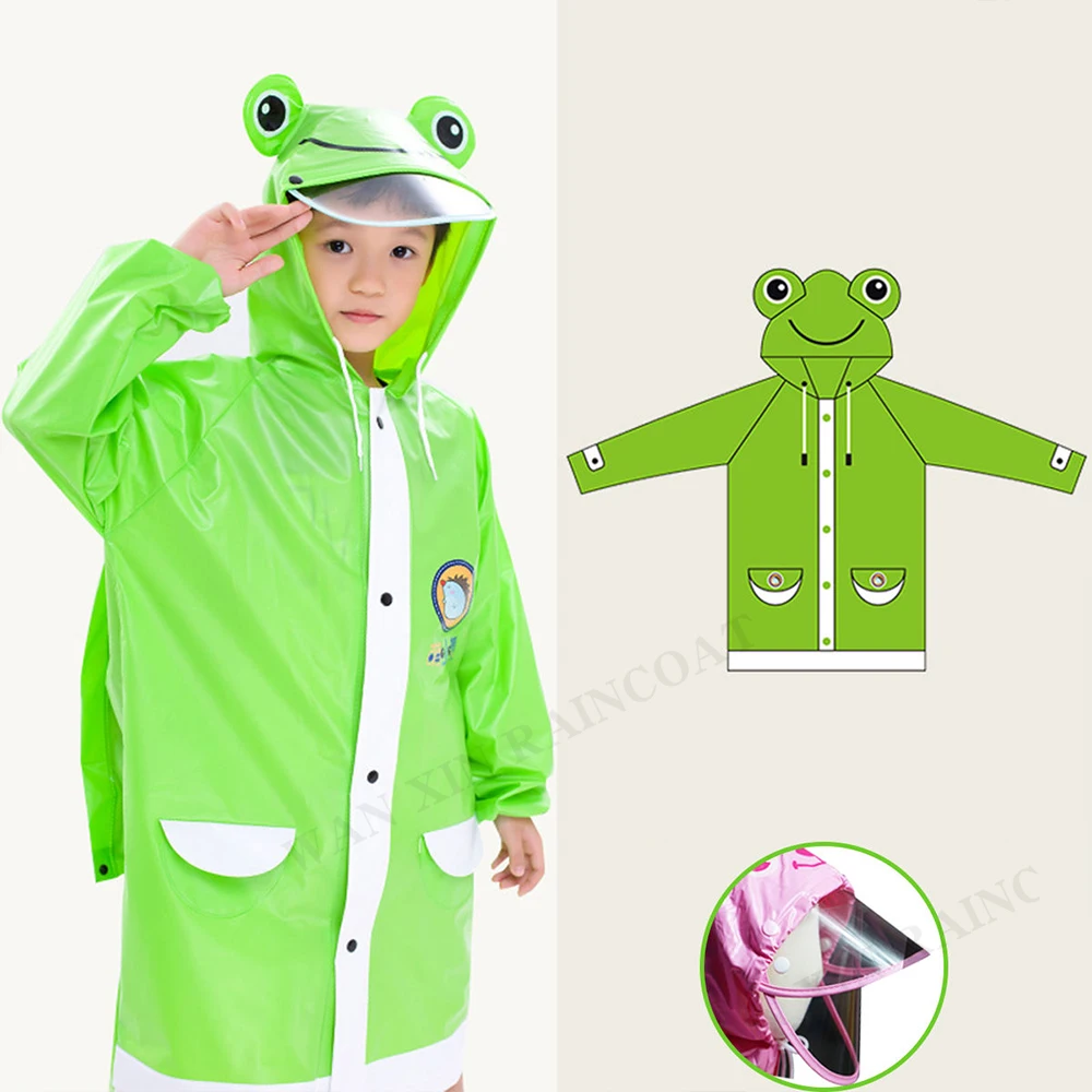 Children Waterproof Rain Poncho Kids Raincoat Full Coverage High Quality Raincoat Student Boys Girls Backpack Travel Rainwear