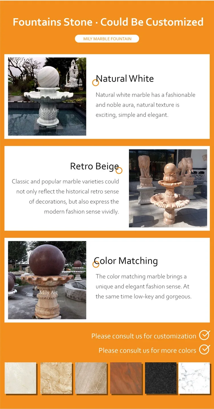 Ball Sculpture Marble Water Fountain