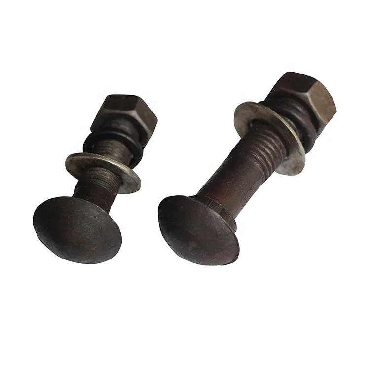 high quality HDG railway fastener rail track bolt with nut fish bolt/Railway Rail Fishtail Bolt For Joint Bar Grade 8.8