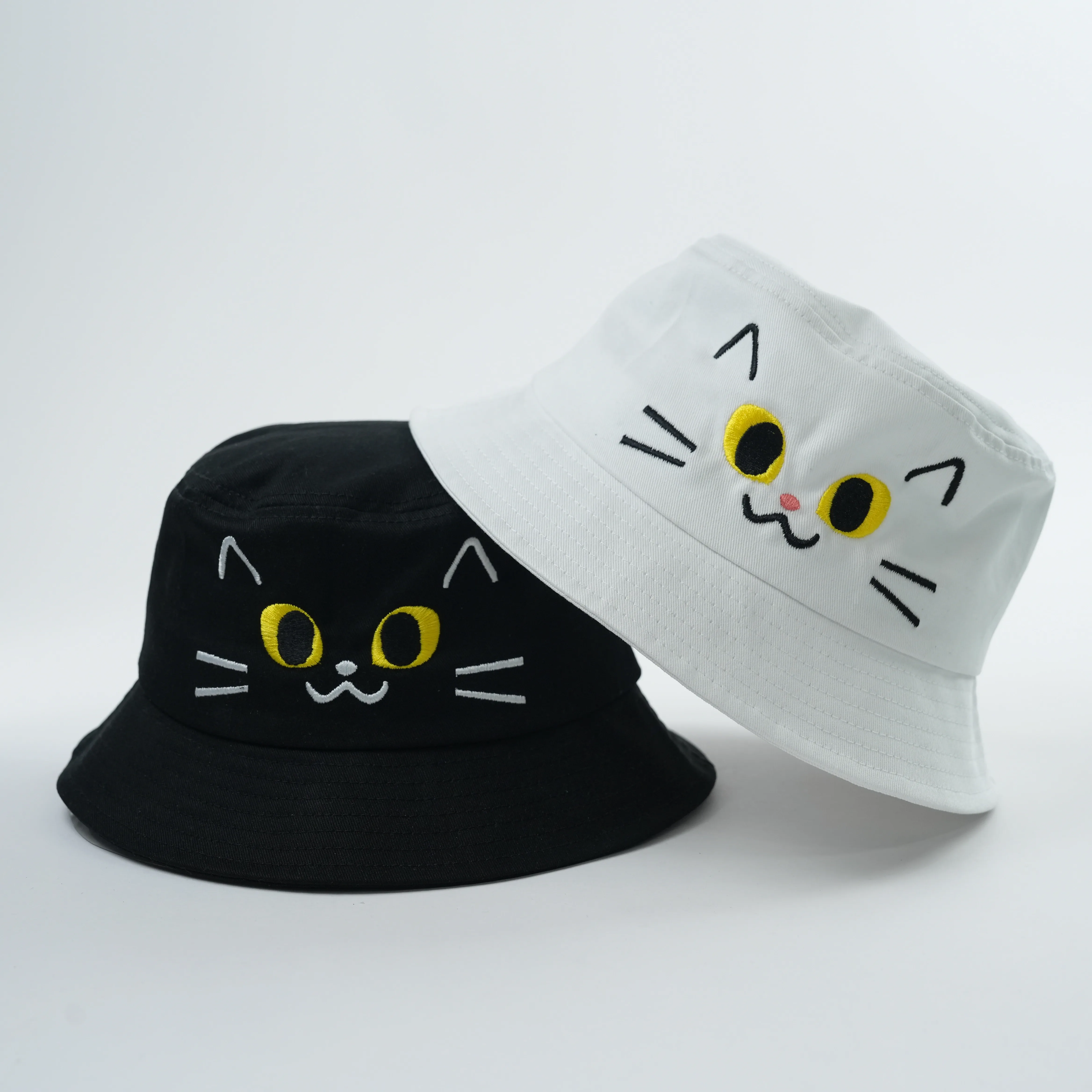 Baby Kids Adults High Quality Bucket Hats Custom Single Sided Embroidery Logo Sun Hat