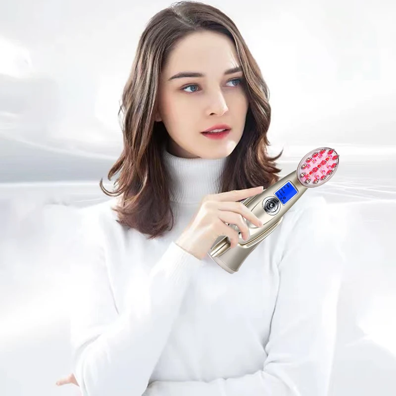 Amazon Hot Sale Ems Laser Hair Growth Comb RF Anti Hair Loss Therapy Massager Liquid Oil Applicator Laser Comb For Hair Growth