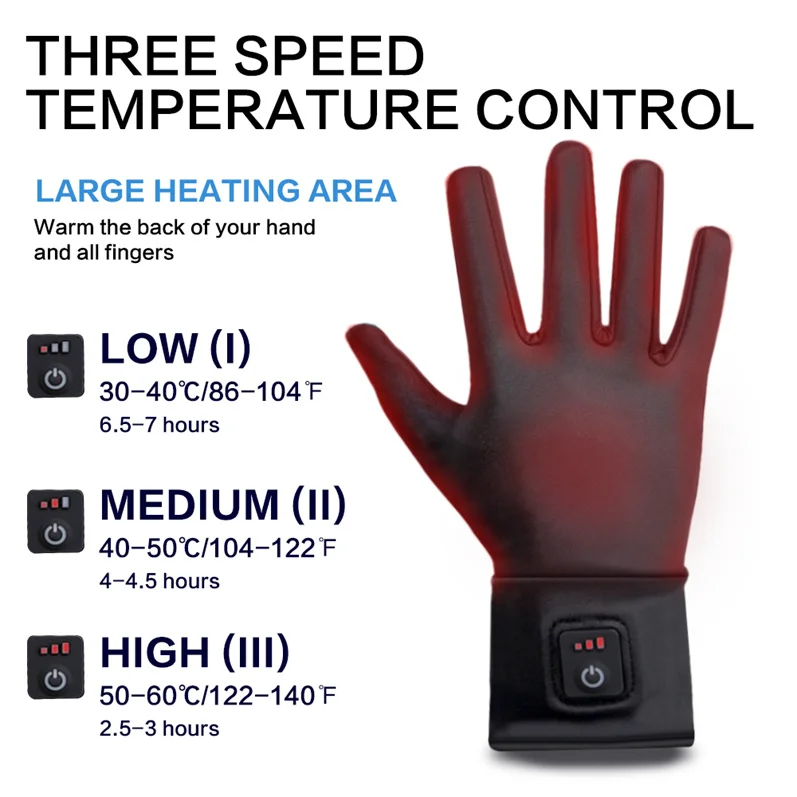 Rechargeable 2200mAh Electric Heating Ski Gloves for Men Women Best Heated Gloves Motorcycle