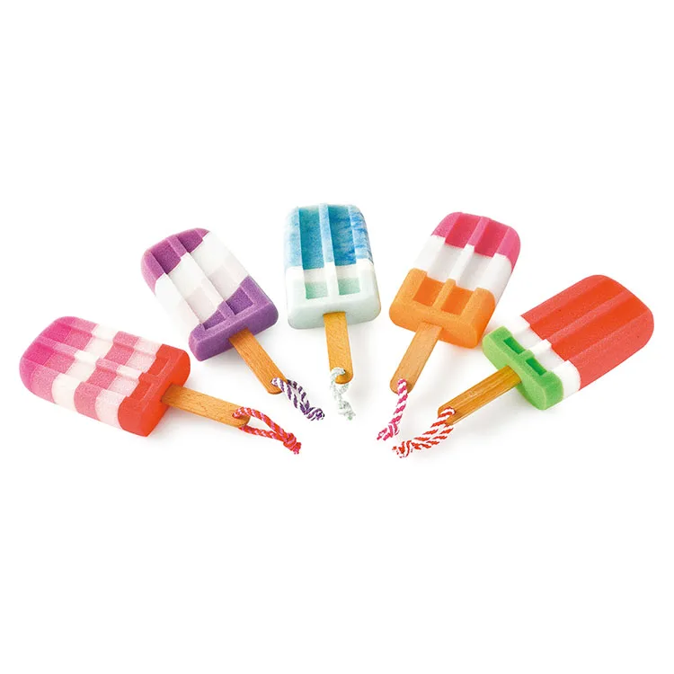 OEM Design Toast Waffle Shape Kids Body Shower Bamboo Hand Washing Bath Scrub Loofah Sponge Exfoliating Shower Sponge For Kids