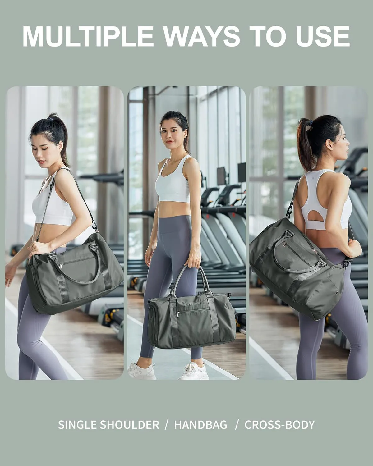Gym Bag Womens Mens with Shoes Compartment and Wet Pocket Waterproof Weekend Overnight Carry on Travel Sports Duffel  Bag