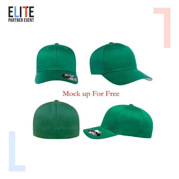 6277 Luxury custom 6 panel structured baseball hat flex fit curved brim gorras stretch fitted hat for men