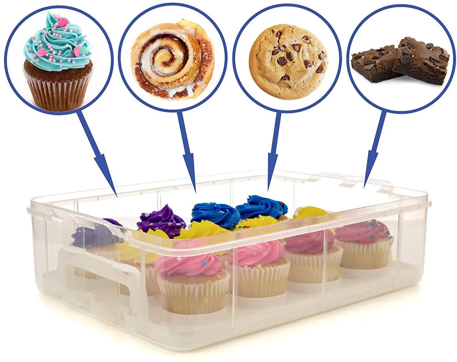 Rectangle Shape Cupcake Storage Carrier 24/48 Cupcakes Container