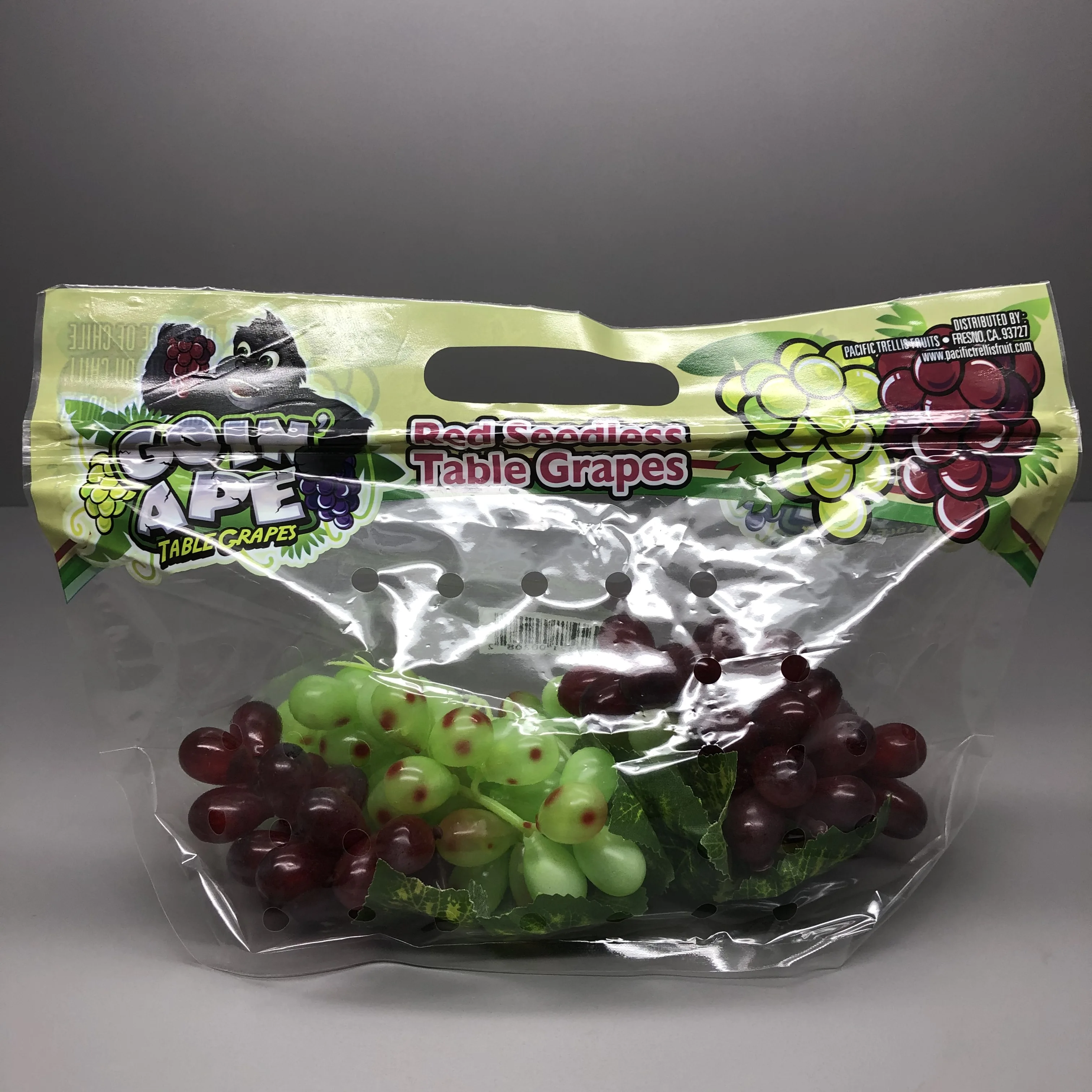 
Customized Plastic Packaging Bag For Grape Fresh Keeping Grape Packing Fruit and Vegetable Bags With Zipper 