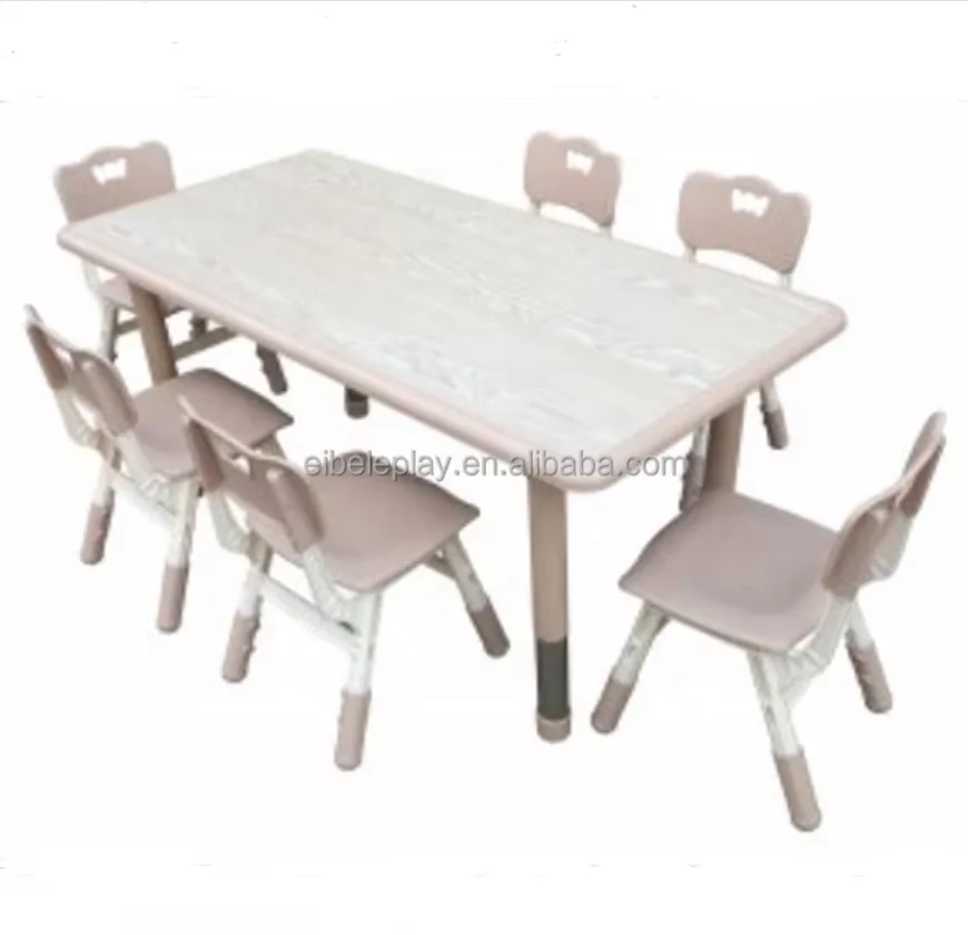 Daycare Furniture Kids Plastic Table And Chair Set Kids Study Table Chair Kindergarten Classroom Desk And Chair
