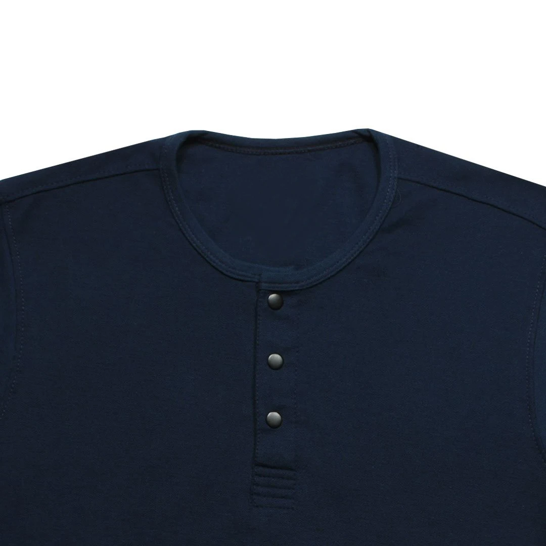 CHEAP PRICE ROUND NECK SNAP BUTTON POLO T SHIRT