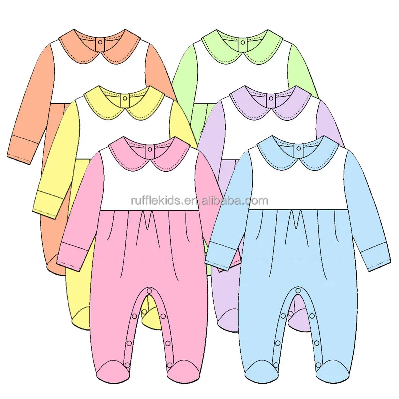 Hot newborn romper multiple color options doll collar 100 cotton custom white collar baby romper