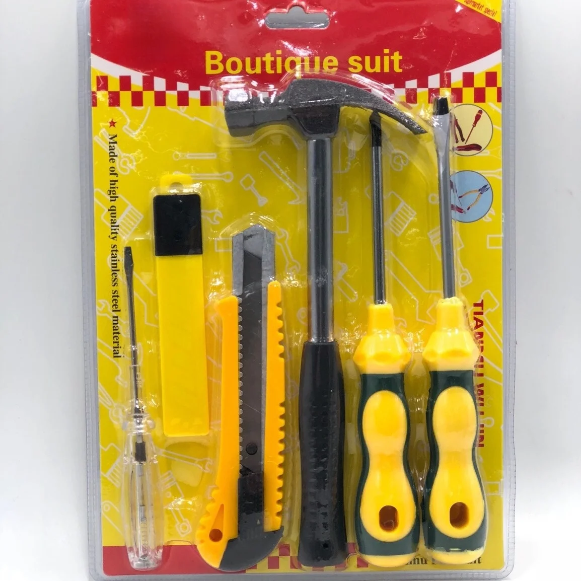 Multi-functional Household assembly Tools Kit Hardware Tools Hammer Screwdriver Art Knife Electric Pen 6 pieces Boutique Set