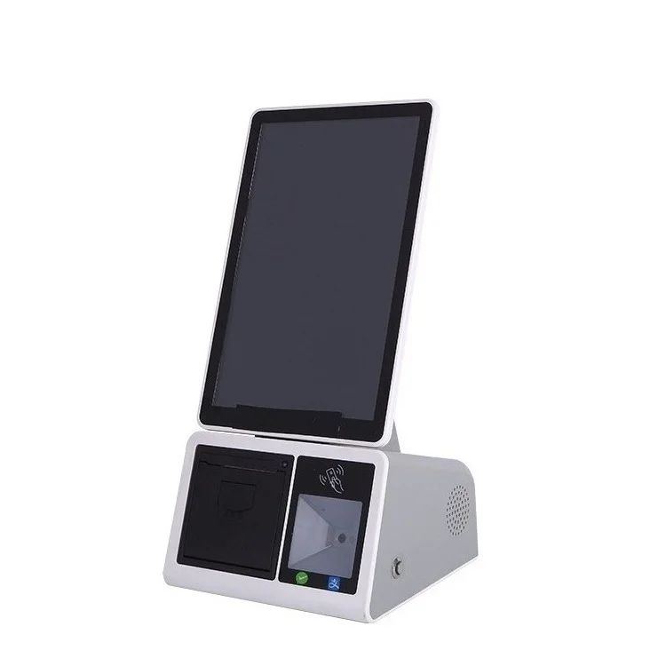 CE certified desktop 10.1inch Self order touch kiosk  All in One ticket dispenser queue management device for bank